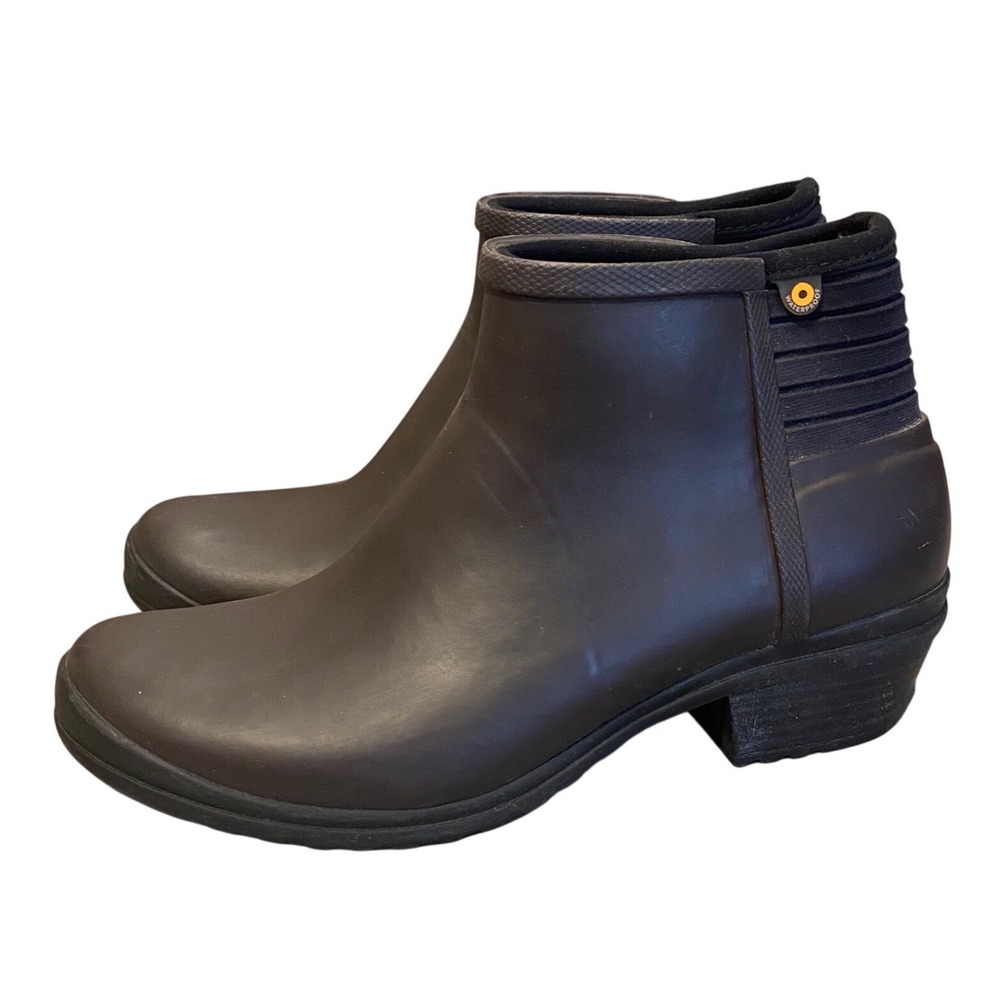 Bogs Vista Ankle Boots Brown Waterproof Rubber Rain Boots 72406-200 Womens 7
